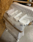 Leaning post avec dossier thermolaqué blanc sellerie blanche et support 4 cannes