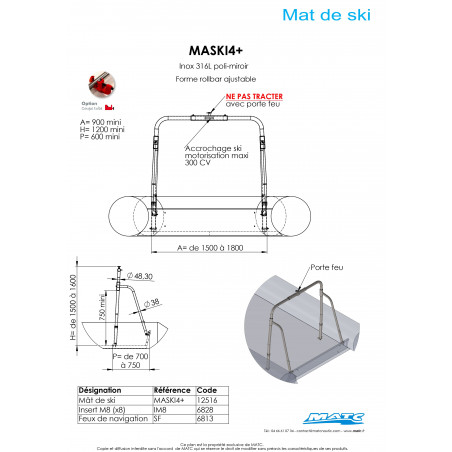 Schéma et dimensions MASKI4+ MATC