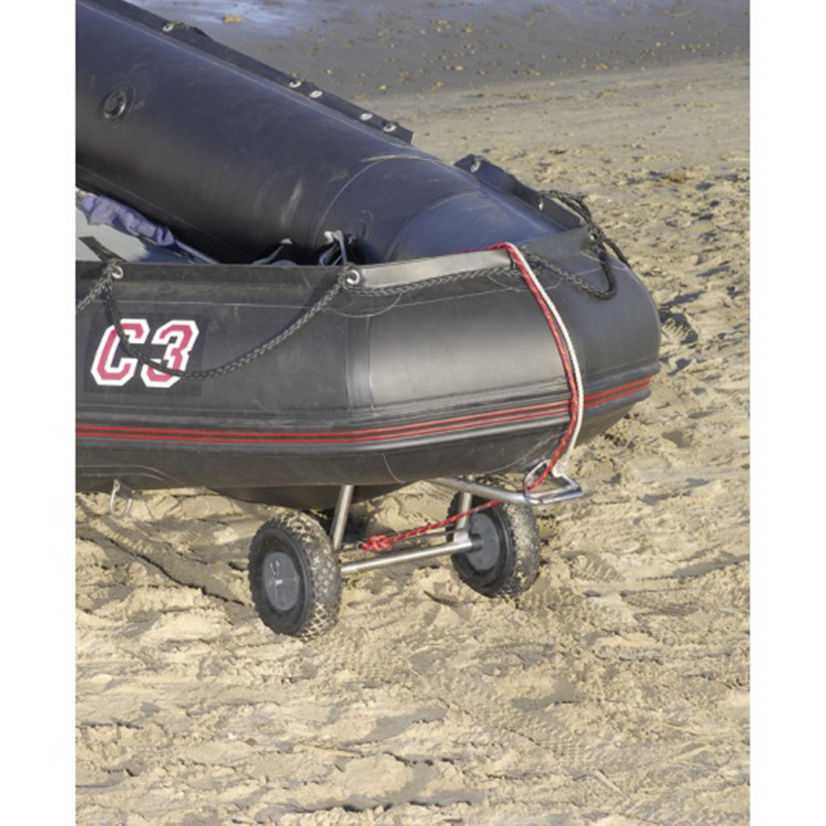 Mini chariot de plage pour mise à l'eau avec roues increvables