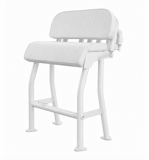Leaning post avec dossier thermolaqué blanc sellerie blanche et support 4 cannes