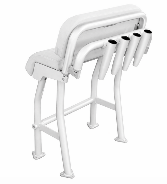 Leaning post avec dossier thermolaqué blanc sellerie blanche et support 4 cannes