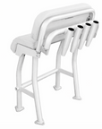 Leaning post avec dossier thermolaqué blanc sellerie blanche et support 4 cannes