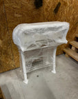 Leaning post avec dossier thermolaqué blanc sellerie blanche et support 4 cannes